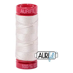 Aurifil Mako 12wt Cotton 50 m 54 yd. spool - 2309 Silver White Aurifil Mako 12wt Cotton 50 m 54 yd. spool - 2309 Silver White