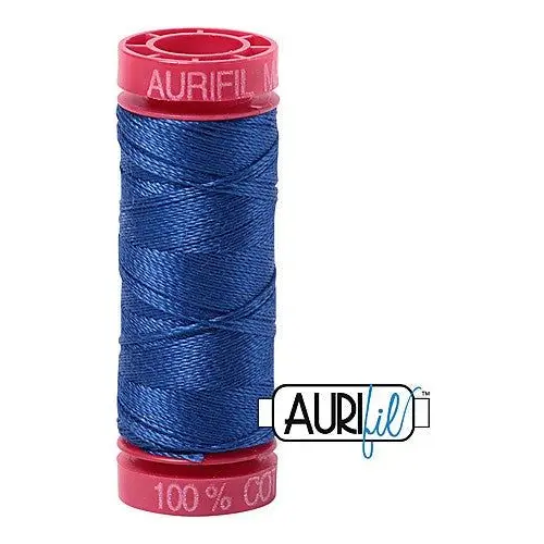 Aurifil Mako 12wt Cotton 50 m 54 yd. spool - 2735 Medium Blue Aurifil Mako 12wt Cotton 50 m 54 yd. spool - 2735 Medium Blue