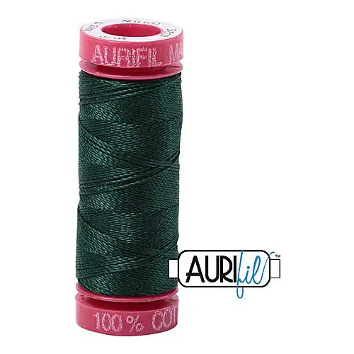Aurifil Mako 12wt Cotton 50 m 54 yd. spool - 4026 Forest Green Aurifil Mako 12wt Cotton 50 m 54 yd. spool - 4026 Forest Green