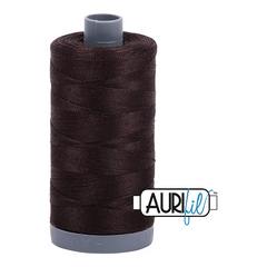 Aurifil Mako 28wt Cotton 750 m 820 yd. spool - 1130 Very Dark Bark Aurifil Mako 28wt Cotton 750 m 820 yd. spool - 1130 Very Dark Bark