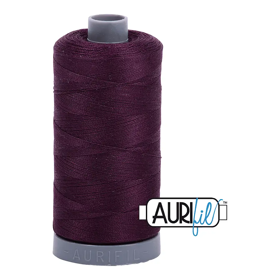 Aurifil Mako 28wt Cotton 750 m 820 yd. spool - 1240 Very Dark Eggplant Aurifil Mako 28wt Cotton 750 m 820 yd. spool - 1240 Very Dark Eggplant