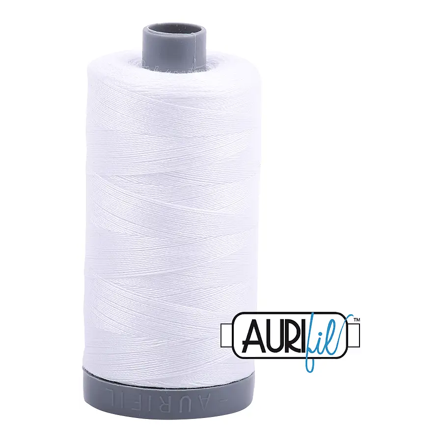 Aurifil Mako 28wt Cotton 750 m 820 yd. spool - 2024 White Aurifil Mako 28wt Cotton 750 m 820 yd. spool - 2024 White
