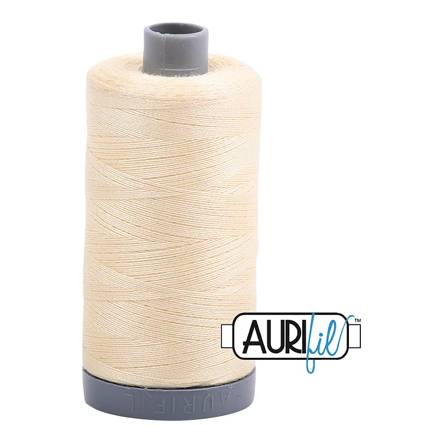 Aurifil Mako 28wt Cotton 750 m 820 yd. spool - 2110 Light Lemon Aurifil Mako 28wt Cotton 750 m 820 yd. spool - 2110 Light Lemon