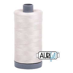 Aurifil Mako 28wt Cotton 750 m 820 yd. spool - 2309 Silver White Aurifil Mako 28wt Cotton 750 m 820 yd. spool - 2309 Silver White