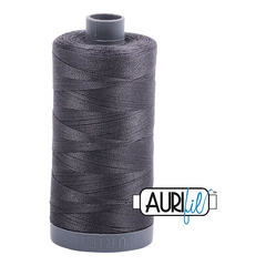 Aurifil Mako 28wt Cotton 750 m 820 yd. spool - 2630 Dark Pewter Aurifil Mako 28wt Cotton 750 m 820 yd. spool - 2630 Dark Pewter