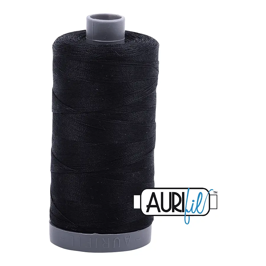 Aurifil Mako 28wt Cotton 750 m 820 yd. spool - 2692 Black Aurifil Mako 28wt Cotton 750 m 820 yd. spool - 2692 Black