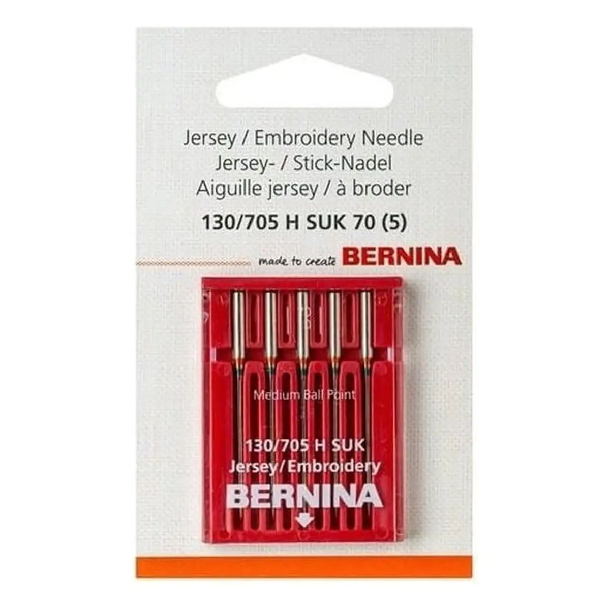 Bernina Jersey/Embroidery Needles 130/705 H SUK - 5/PKG Bernina Jersey/Embroidery Needles 130/705 H SUK - 5/PKG