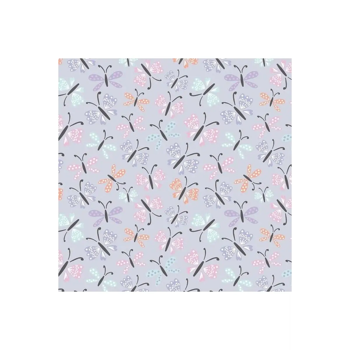 Butterflies Flannel Light Purple - 89221101B-02 Butterflies Flannel Light Purple - 89221101B-02
