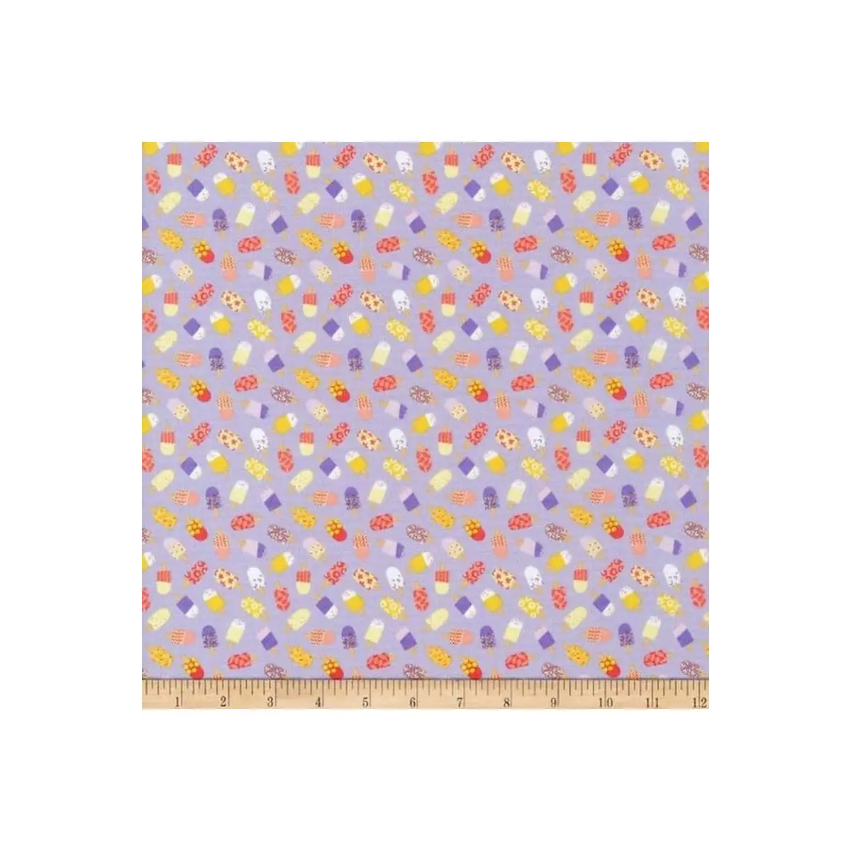 Fabric, Camelot Fabrics - Floral Ice Pop Toss - Lilac Fabric, Camelot Fabrics - Floral Ice Pop Toss - Lilac