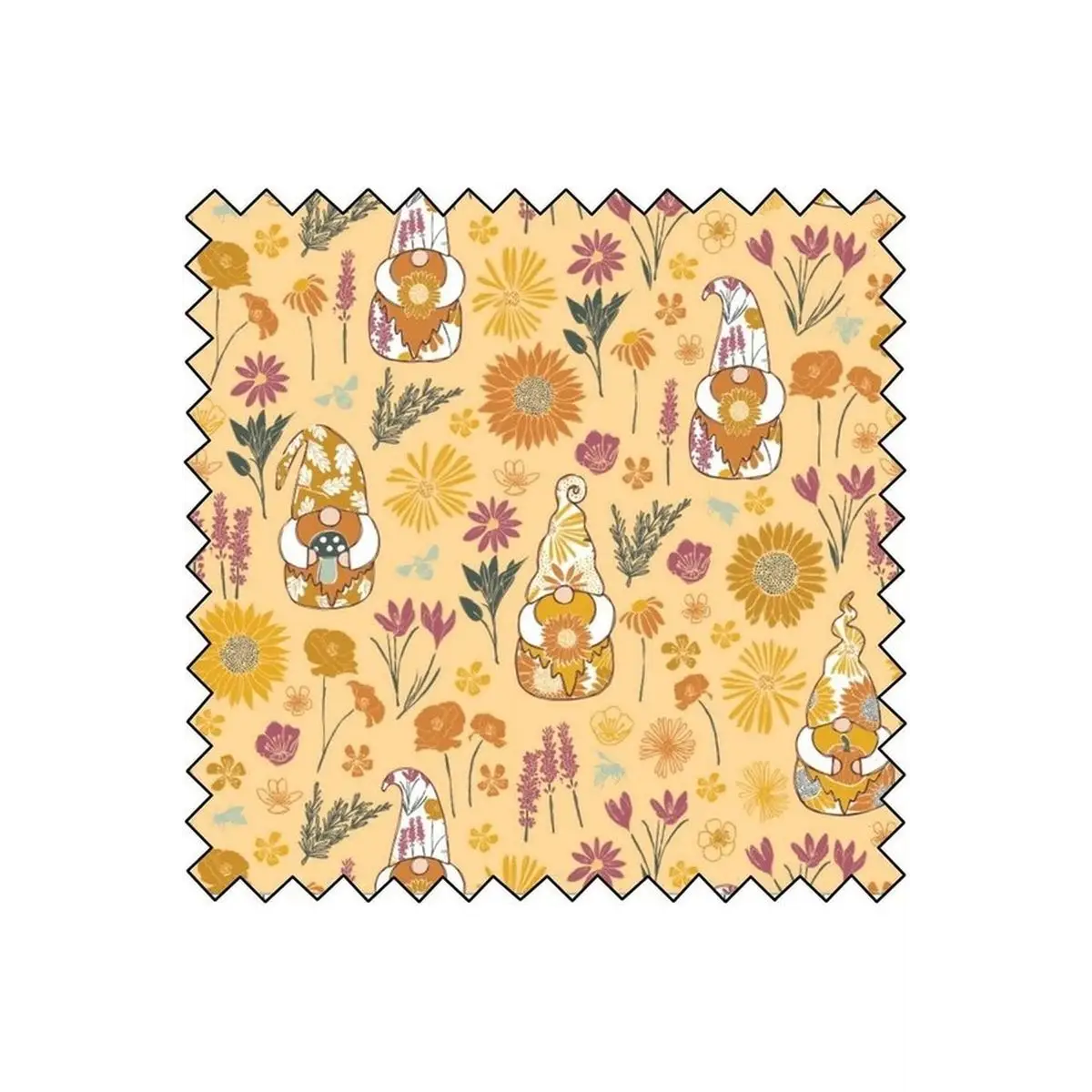 Fabric, Camelot Fabrics, Gnome Collection - Gnome Worry Be Happy Fabric, Camelot Fabrics, Gnome Collection - Gnome Worry Be Happy