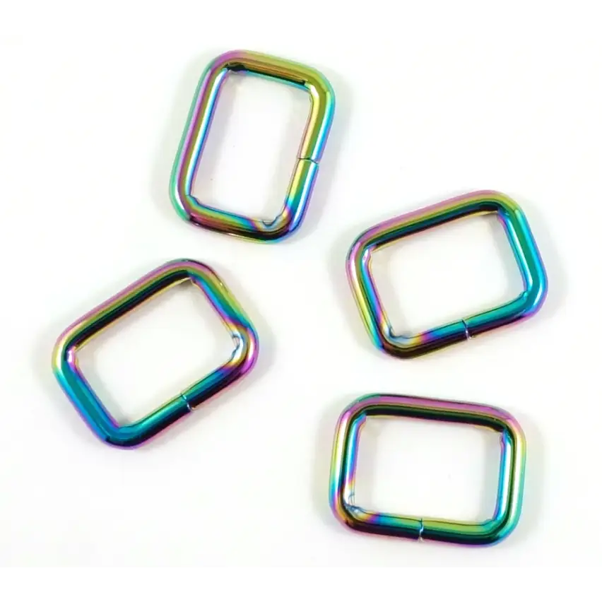 Emmaline Rectangular Rings 1 inch: (4 Pack) - Iridescent Rainbow - Notion Emmaline Rectangular Rings 1 inch: (4 Pack) - Iridescent Rainbow - Notion