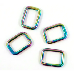 Emmaline Rectangular Rings 1 inch: (4 Pack) - Iridescent Rainbow - Notion Emmaline Rectangular Rings 1 inch: (4 Pack) - Iridescent Rainbow - Notion