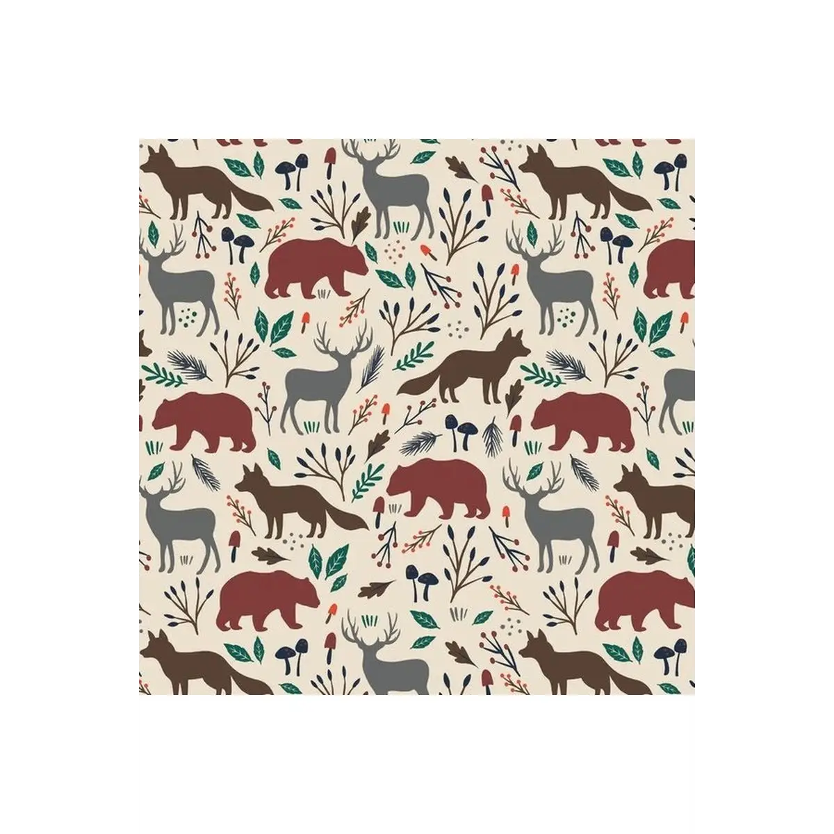 Woodland Wildlife Flannel Cream - 50221001B-01 Woodland Wildlife Flannel Cream - 50221001B-01