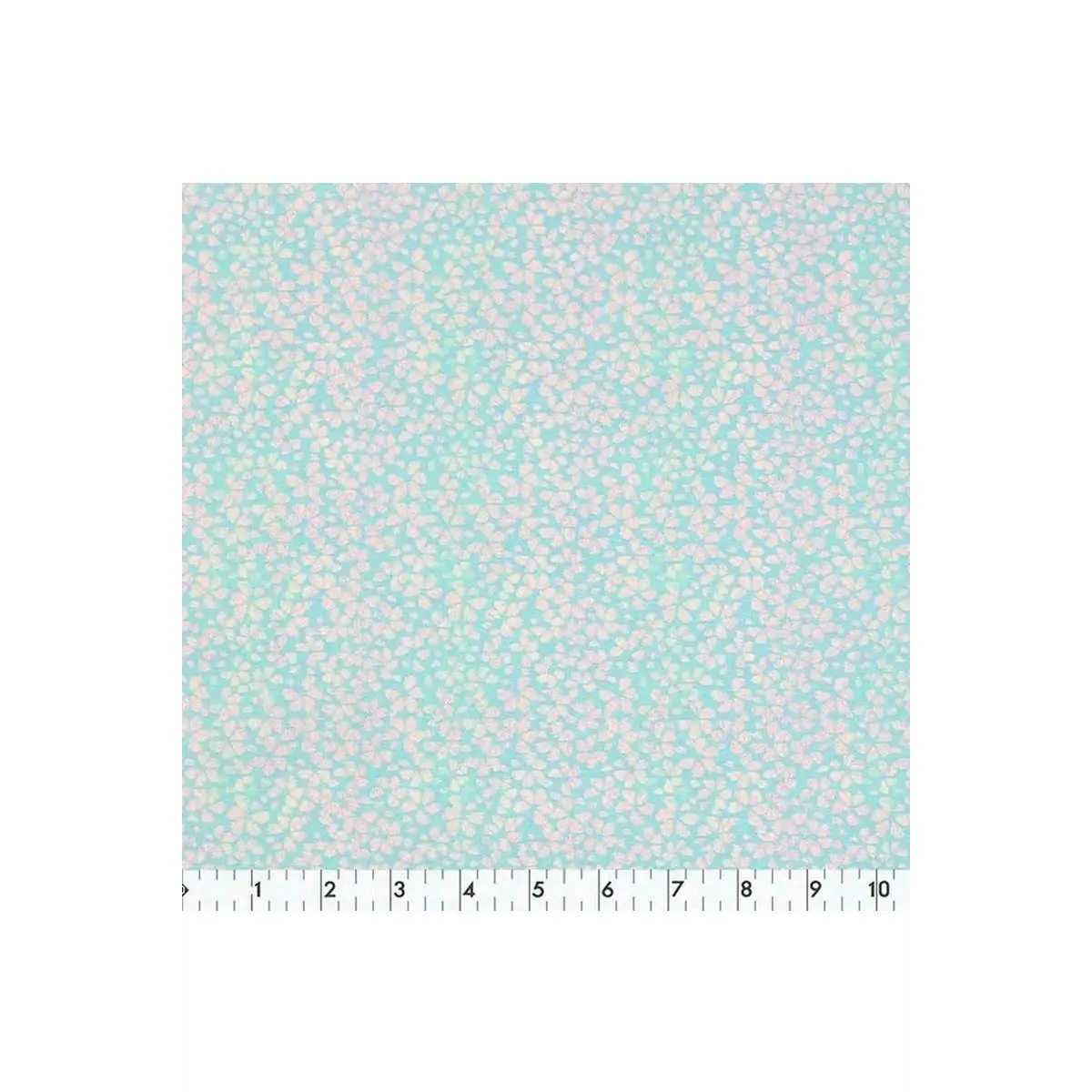 Fabric Creatoins Turquoise with White Crystal Mosaic Flowers by the half meter Fabric Creatoins Turquoise with White Crystal Mosaic Flowers by the half meter