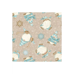 I Love Sn'Gnomies Beige Skiing Gnomes Flannel I Love Sn'Gnomies Beige Skiing Gnomes Flannel