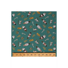 Fabric, Figo, Noel Toy Soilders Pink, Green- 90512M Fabric, Figo, Noel Toy Soilders Pink, Green- 90512M