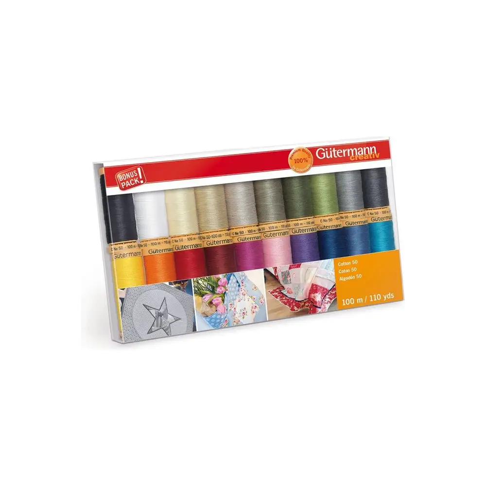 Gutermann Creativ Cotton Thread Set - Basics - All About Sewing  Gutermann Creativ Cotton Thread Set - Basics - All About Sewing
