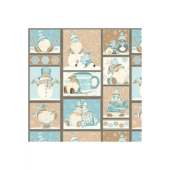 I Love Sn'Gnomies Aqua Gnome Patchwork Flannel I Love Sn'Gnomies Aqua Gnome Patchwork Flannel