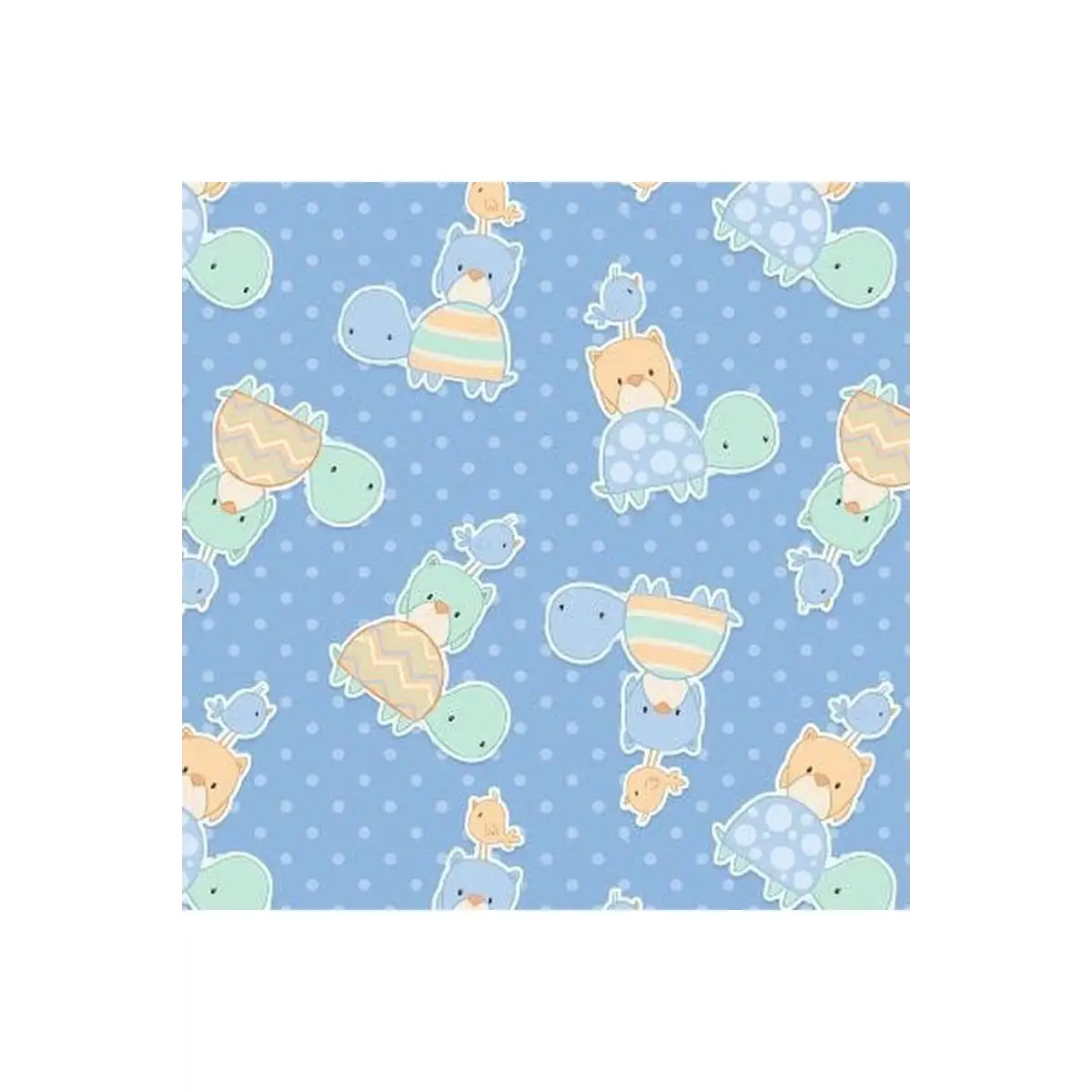 Little Peepers Flannel Blue Turtle Owl Birdie - F9718-11 Little Peepers Flannel Blue Turtle Owl Birdie - F9718-11