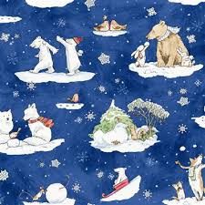 Clothworks - Snowtime (Sold By 1/2 Meter) Clothworks - Snowtime (Sold By 1/2 Meter)