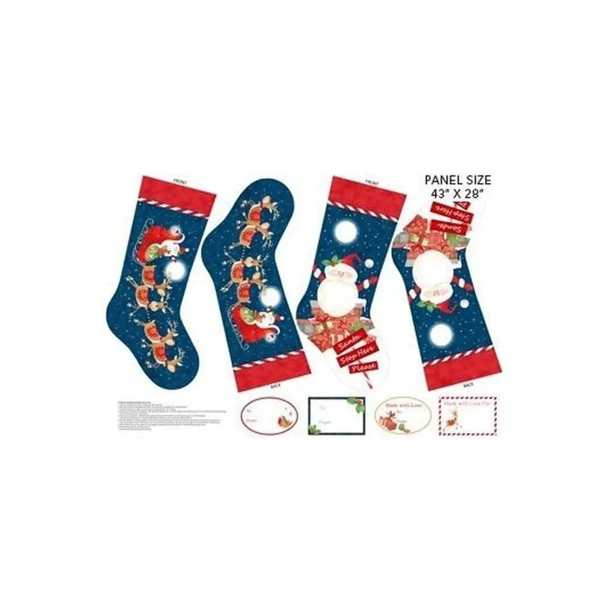 SANTA STOP HERE NAVY MULTI STOCKING PER PANEL SANTA STOP HERE NAVY MULTI STOCKING PER PANEL