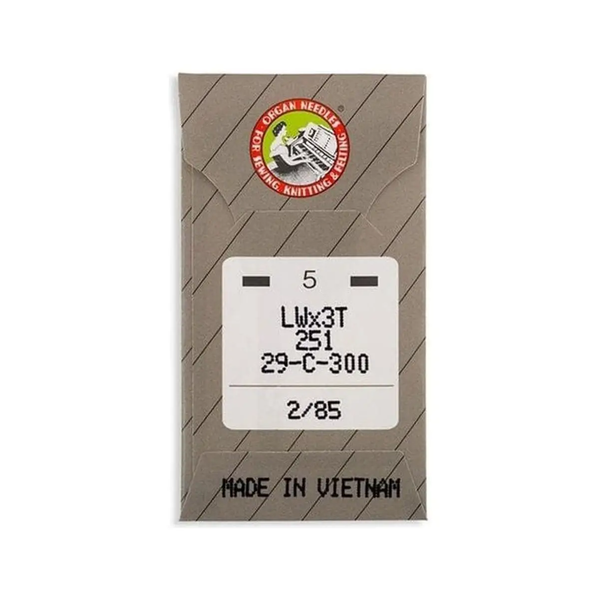 Organ Ball Point Blind Stitch Industrial Machine Needles - System: 251, LWx3T Organ Ball Point Blind Stitch Industrial Machine Needles - System: 251, LWx3T