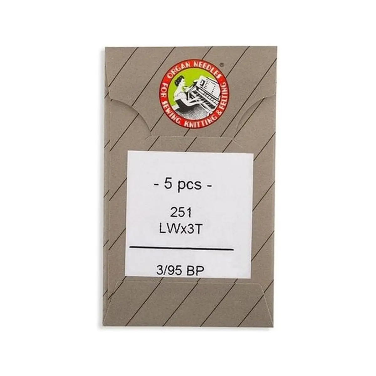 Organ Ball Point Blind Stitch Industrial Machine Needles - System: 251, LWx3T Organ Ball Point Blind Stitch Industrial Machine Needles - System: 251, LWx3T