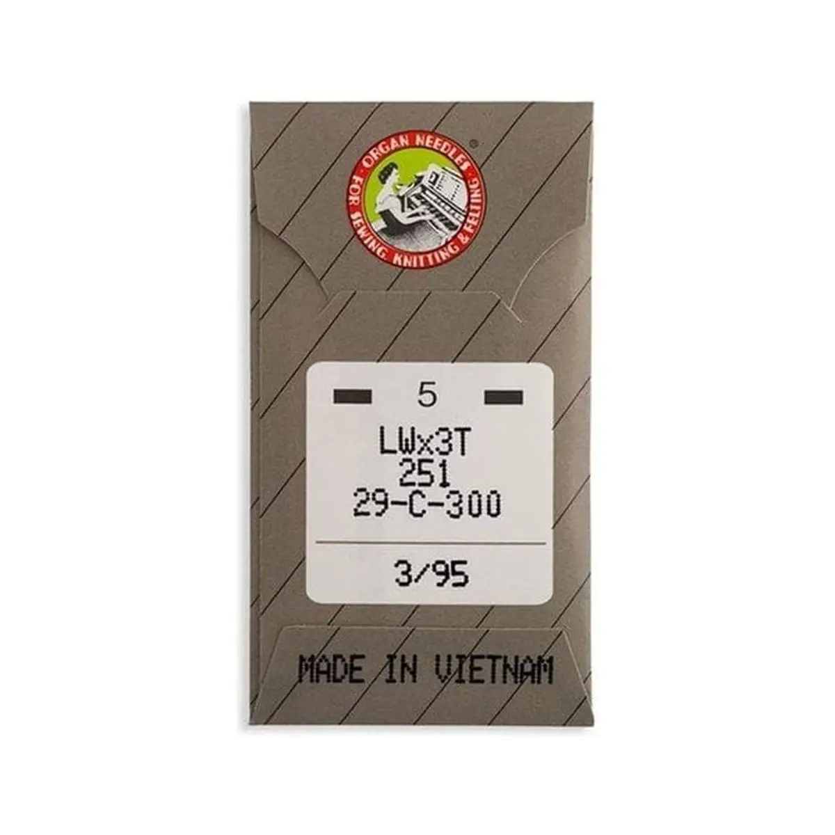 Organ Ball Point Blind Stitch Industrial Machine Needles - System: 251, LWx3T Organ Ball Point Blind Stitch Industrial Machine Needles - System: 251, LWx3T