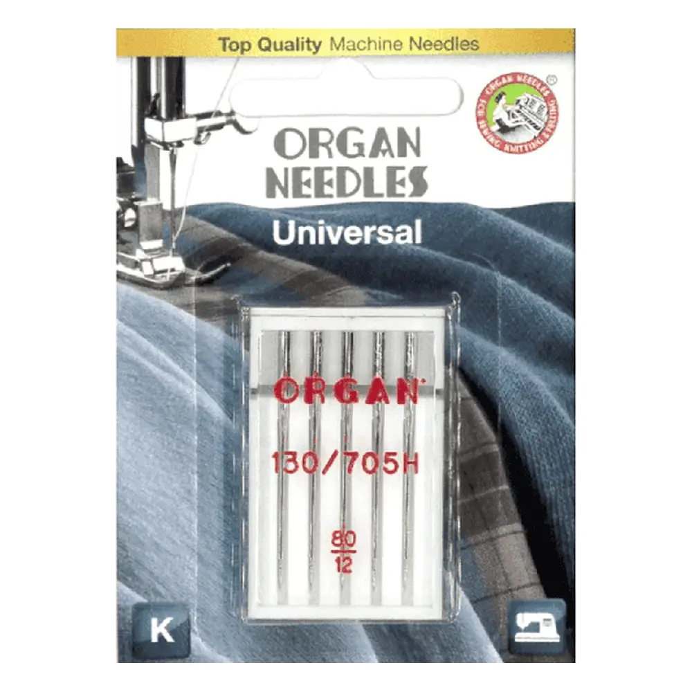 Organ Carded Universal Needles Size 80/12 5 Pack #5105080BL Organ Carded Universal Needles Size 80/12 5 Pack #5105080BL