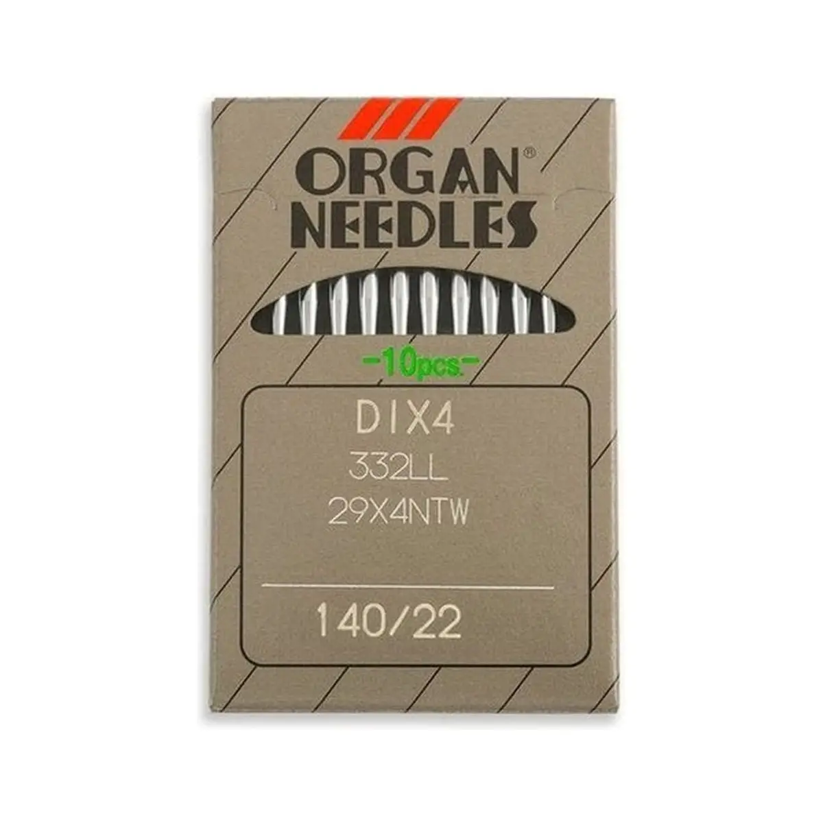 Organ Brand Industrial Machine Needles - System: 29x4NTW, DIx4, 332LL - 10/Pack Organ Brand Industrial Machine Needles - System: 29x4NTW, DIx4, 332LL - 10/Pack