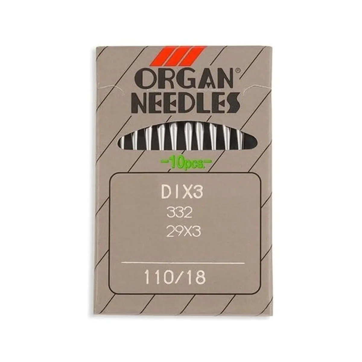 Organ Brand Industrial Machine Needles - System: DIx3, 332, 29x3 - 10/Pack Organ Brand Industrial Machine Needles - System: DIx3, 332, 29x3 - 10/Pack