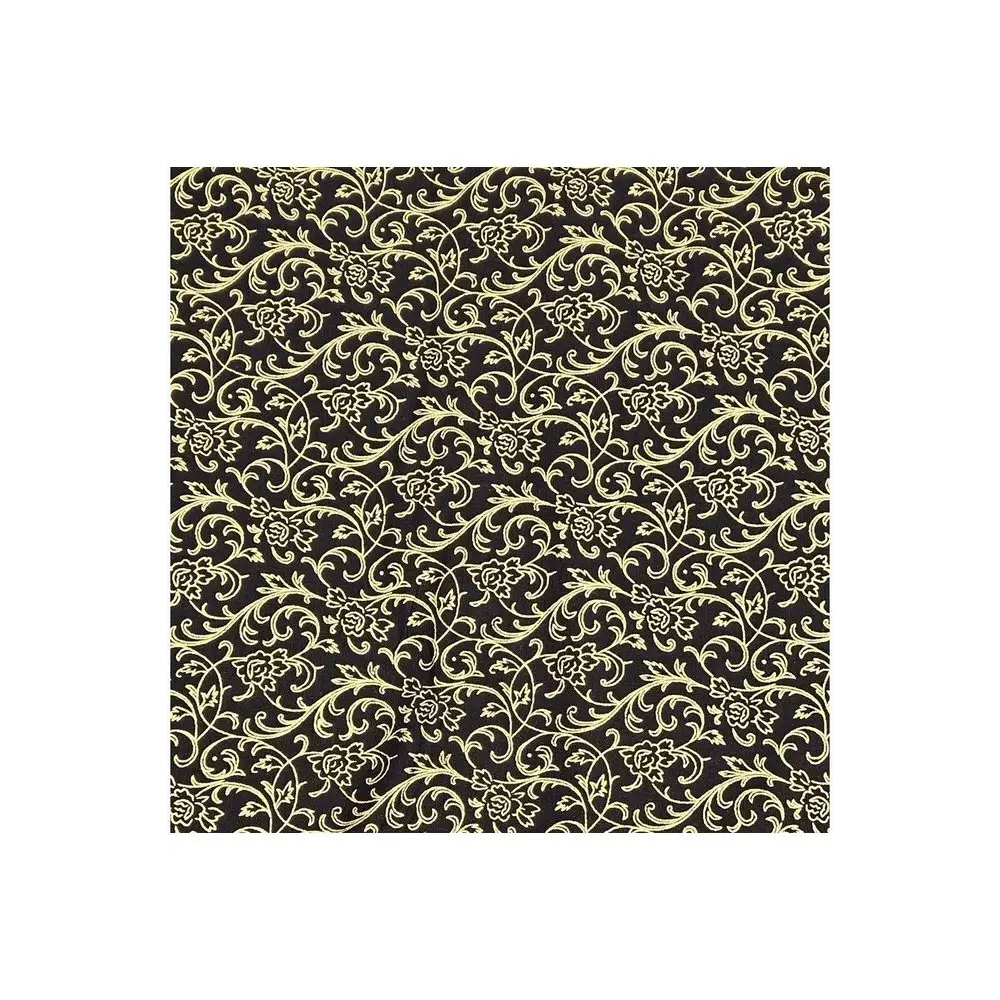 Fabric, Siltex, Metallic Christmas Vines - Red, cream, black - ST-METL Fabric, Siltex, Metallic Christmas Vines - Red, cream, black - ST-METL