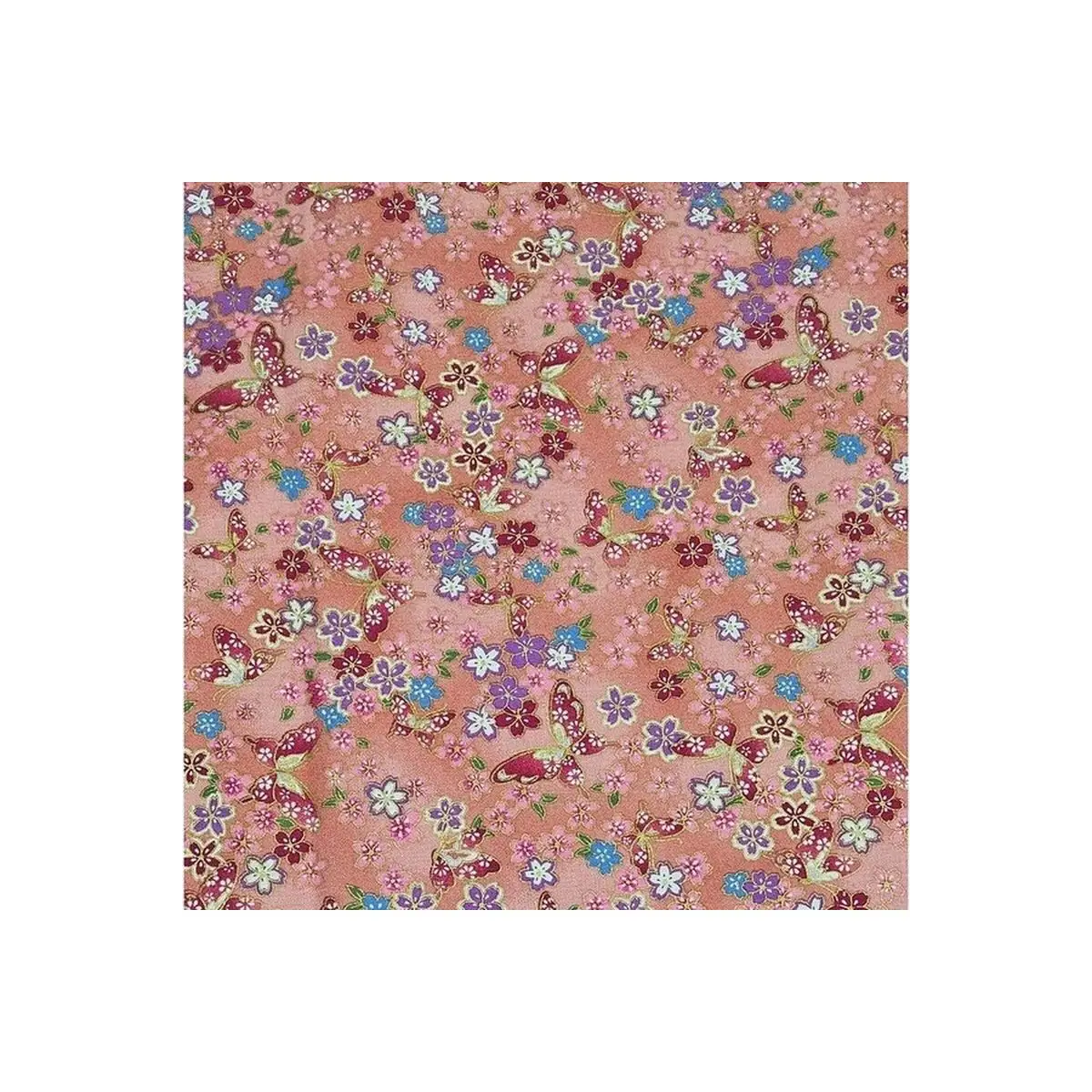 Metallic Cotton Blossoms and Buterflies Pink - 14-3000-0295 Metallic Cotton Blossoms and Buterflies Pink - 14-3000-0295