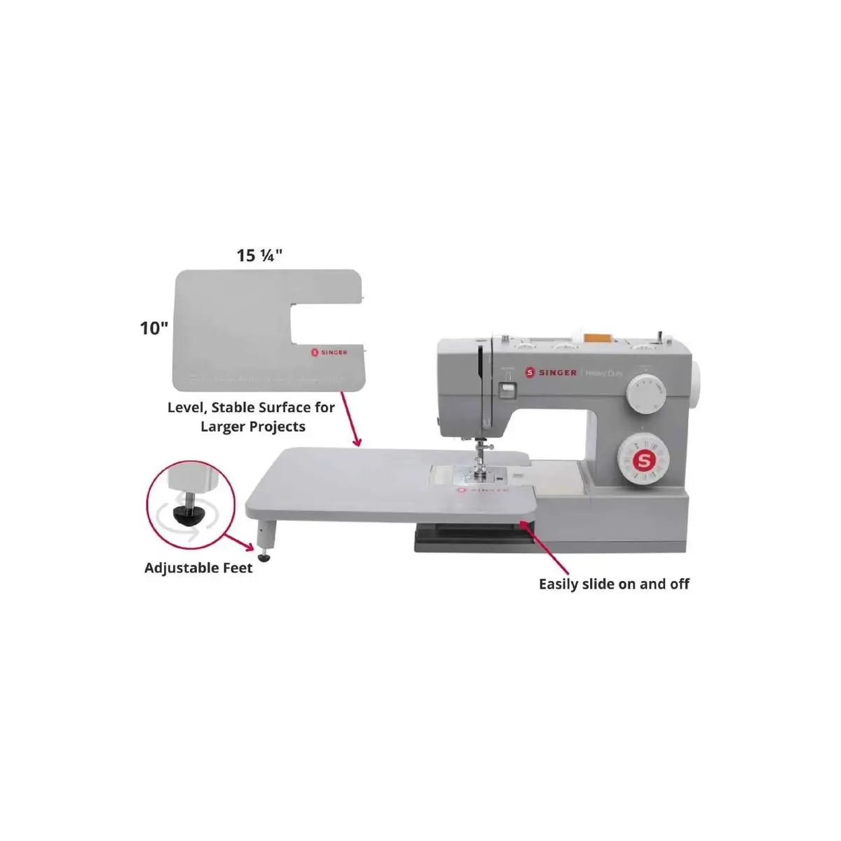 SINGER® Heavy Duty Extension Table for Mechanical HD Machines SINGER® Heavy Duty Extension Table for Mechanical HD Machines