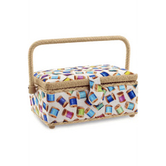 Small "Spools" Sewing Basket 9 1/4" x 6 1/4" x 4 1/2" Small "Spools" Sewing Basket 9 1/4" x 6 1/4" x 4 1/2"