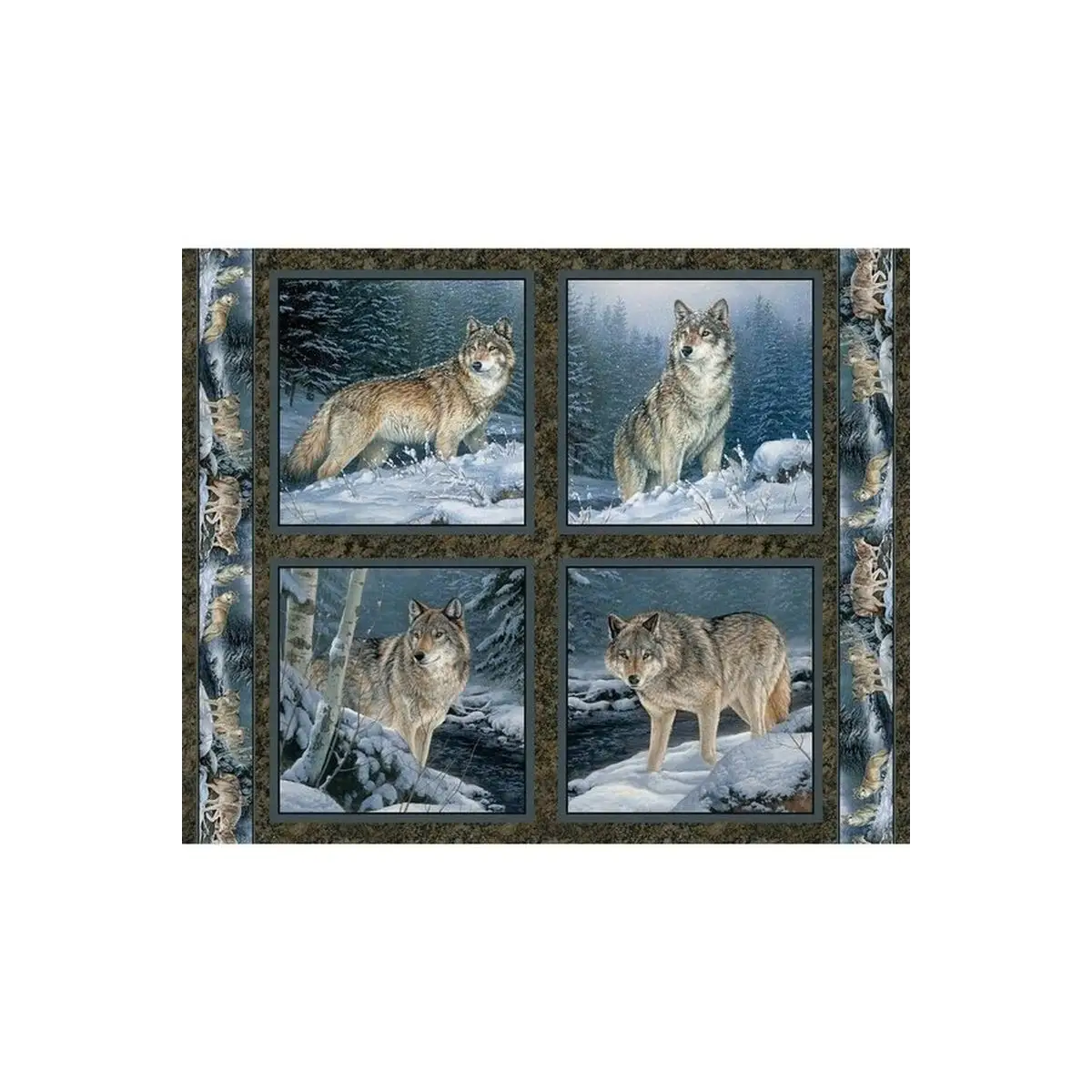 Contemplation Pillow Panel Wolves - 49480 Contemplation Pillow Panel Wolves - 49480