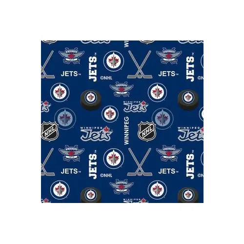 Fabric, Sykel Enterprises Fabric, NHL Winnipeg Jets Flannel Fabric, Sykel Enterprises Fabric, NHL Winnipeg Jets Flannel