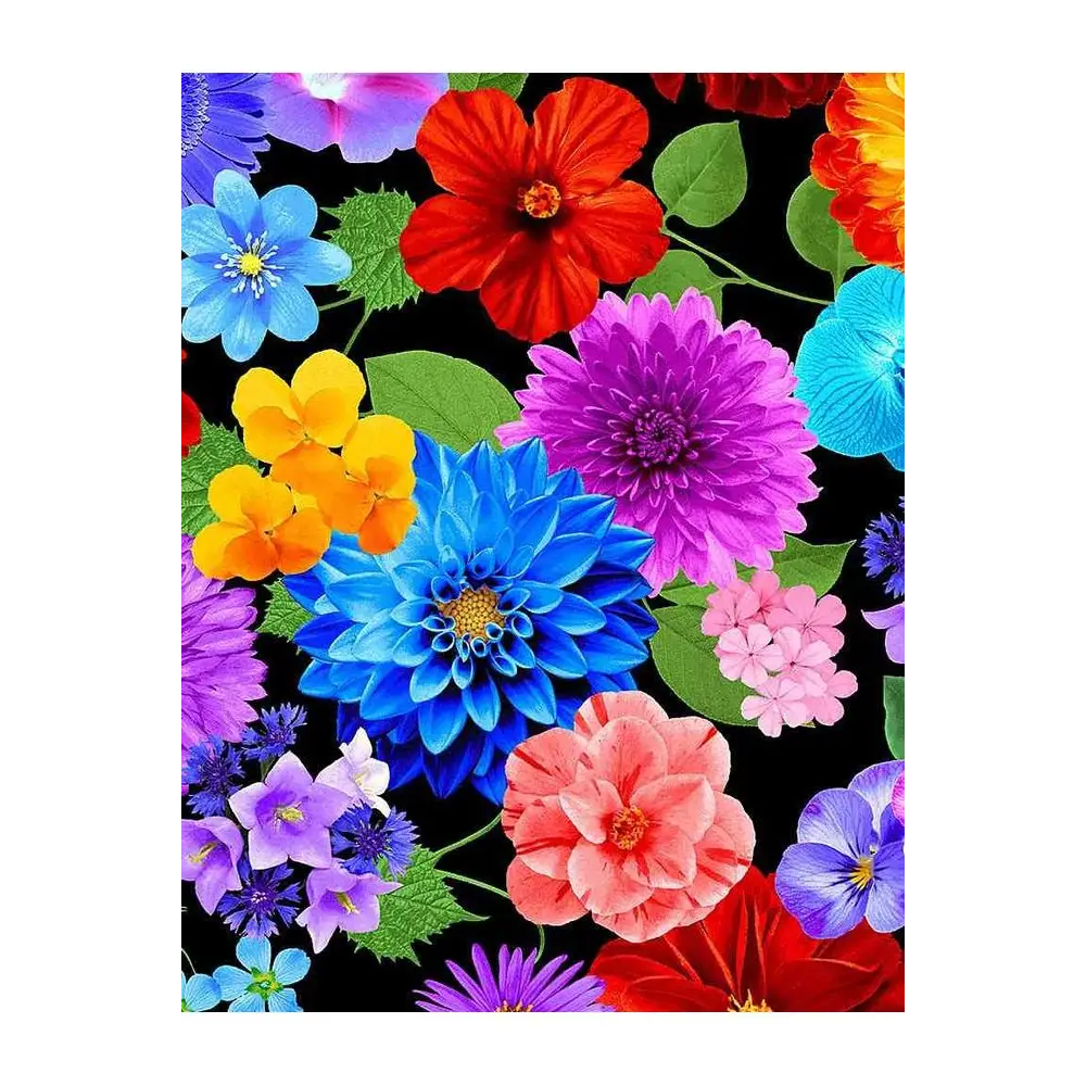 Fabric, Timeless Treasures Fabrics, Garden Bouquet, Variety of Vibrant Florals Fabric, Timeless Treasures Fabrics, Garden Bouquet, Variety of Vibrant Florals