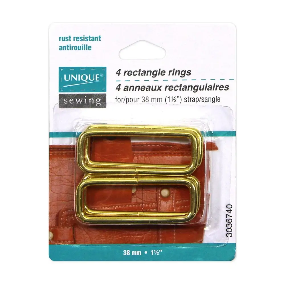 UNIQUE SEWING Rectangle Rings - 38mm 1 1/2" - 4 pcs. UNIQUE SEWING Rectangle Rings - 38mm 1 1/2" - 4 pcs.