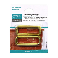 UNIQUE SEWING Rectangle Rings - 38mm 1 1/2" - 4 pcs. UNIQUE SEWING Rectangle Rings - 38mm 1 1/2" - 4 pcs.
