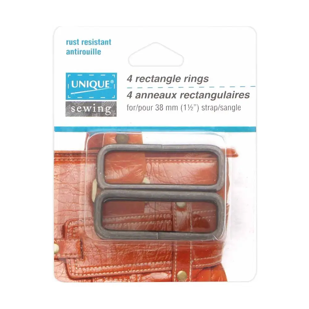 UNIQUE SEWING Rectangle Rings - 38mm 1 1/2" - 4 pcs. UNIQUE SEWING Rectangle Rings - 38mm 1 1/2" - 4 pcs.