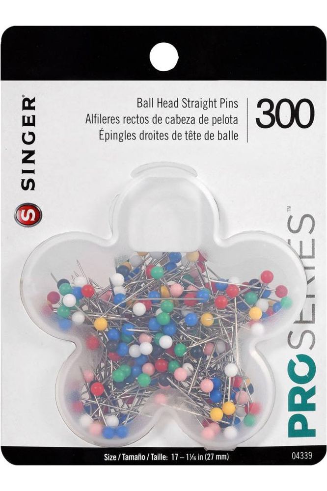 Singer QuiltPro Ball Head Straight Pins - 300pk