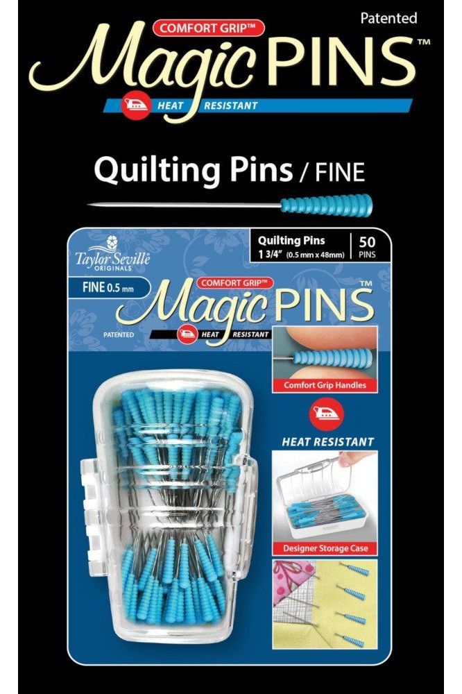 Comfort Grip Magic Pins - Fine Tip Quilting Pins