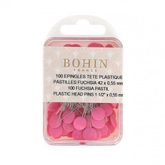 Bohin 26706B
 Plastic Head Pins 1-1/2in Pastel Fuchsia 100ct