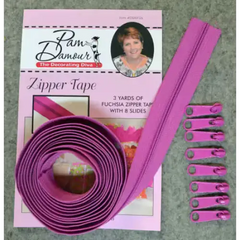 3 Yards of Reversible Coil Zipper Tape with 8 Slides - Fuschia - Zippers