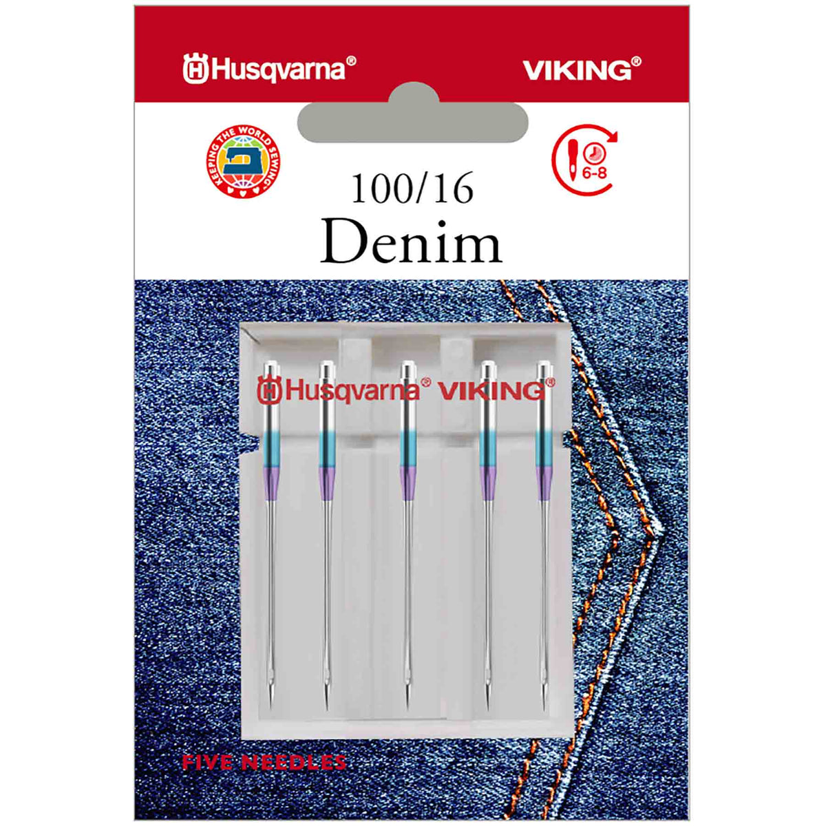 HUSQVARNA® VIKING® Denim Needles Size 100/16 5-Pack