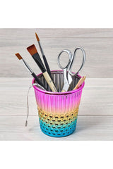 Plastic Rainbow Thimble Craft Container
