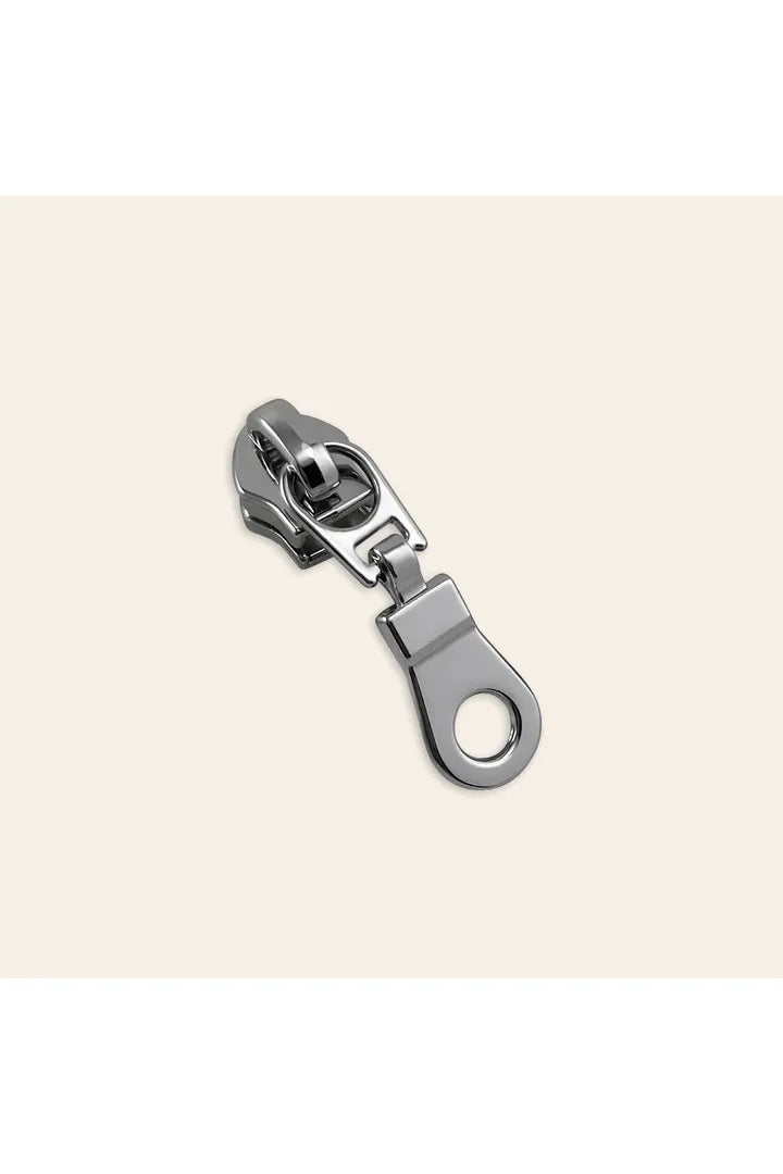 Donut Zipper Pull, Silver Finish - 1pk