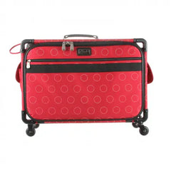 Tutto Sewing Machine Case On Wheels Large 21in Red Dotted Circle