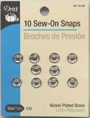 Dritz Snap Sew-On Size 1/0 Nickel